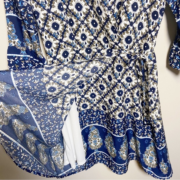 Altar'd State Navy and White Faux Wrap Dress - Picture 4 of 10